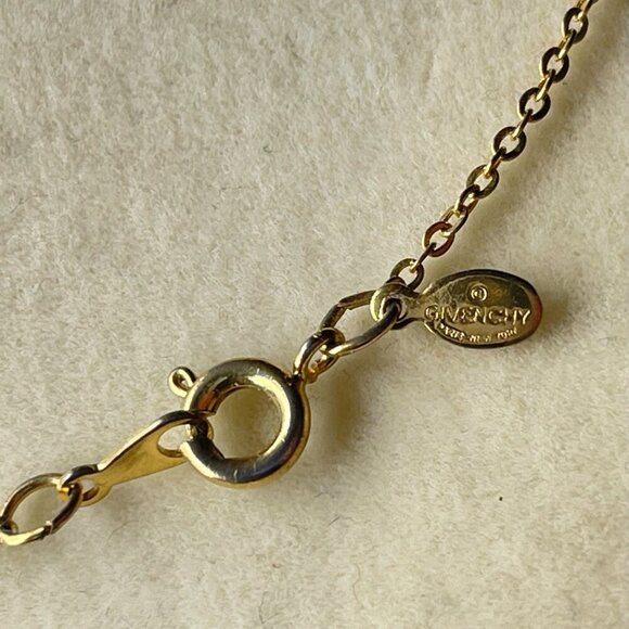 Givenchy Double G Gold-tone Necklace With Crystals. Preowned - Picture 6 of 8